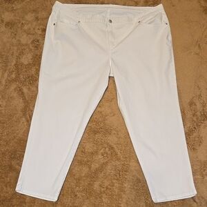 New Directions White Skinny Cropped Jeans Size 20W